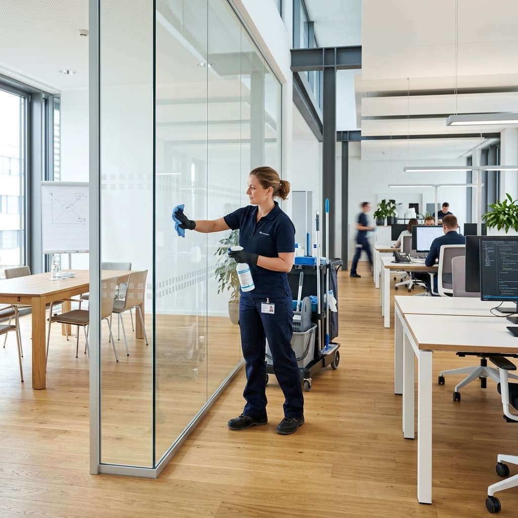 Büroreinigung München — Glasreinigung im modernen Büro